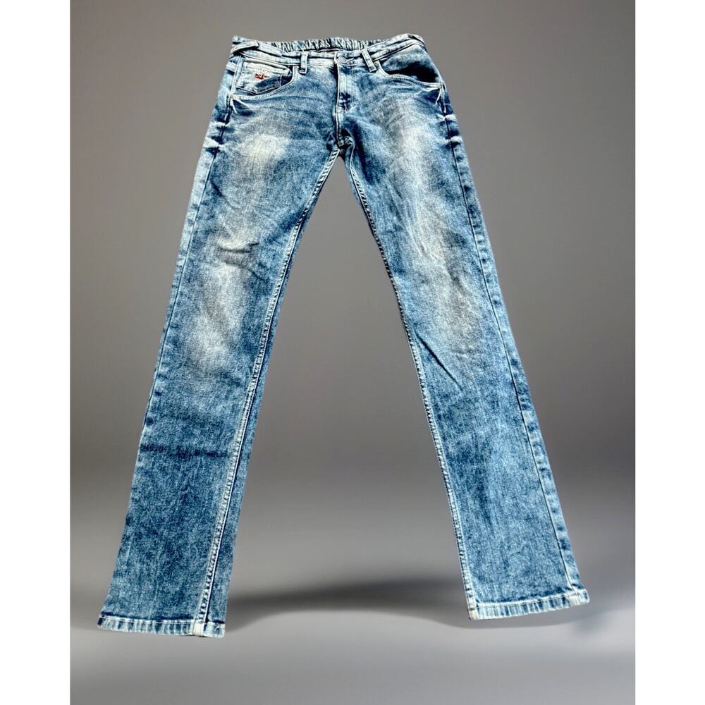 Pepe Jean London Denim Jean Acid Wash 31 x 31 Size 16 Rise 8" Trackle Adjustable
